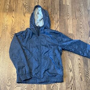 H&M Dark Gray / Charcoal Windbreaker Jacket with topographical print